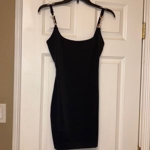 mini black dress chain accents